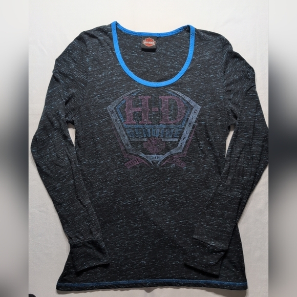 Harley-Davidson Tops - Harley-Davidson Black Tee with Blue Accents